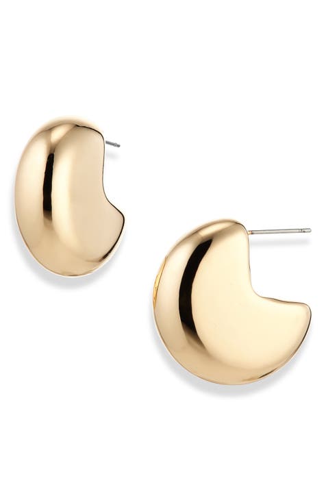 Puffy Wedge Hoop Earrings