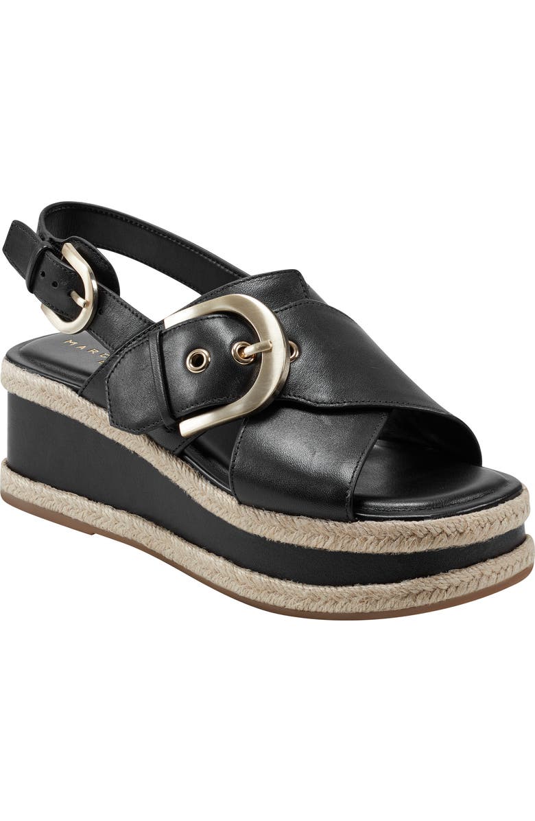 Marc Fisher LTD Renda Slingback Espadrille Platform Wedge Sandal, Main, color,