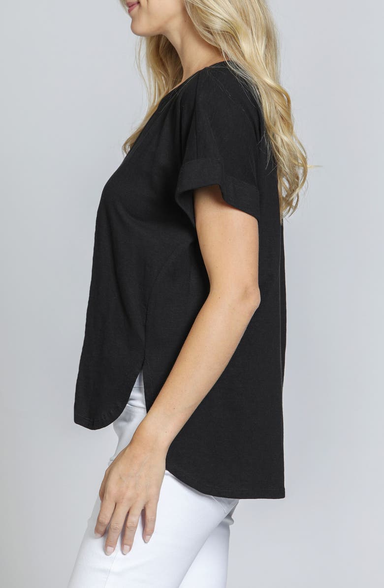 APNY High-Low Hem Cuffed T-Shirt, Alternate, color, Black