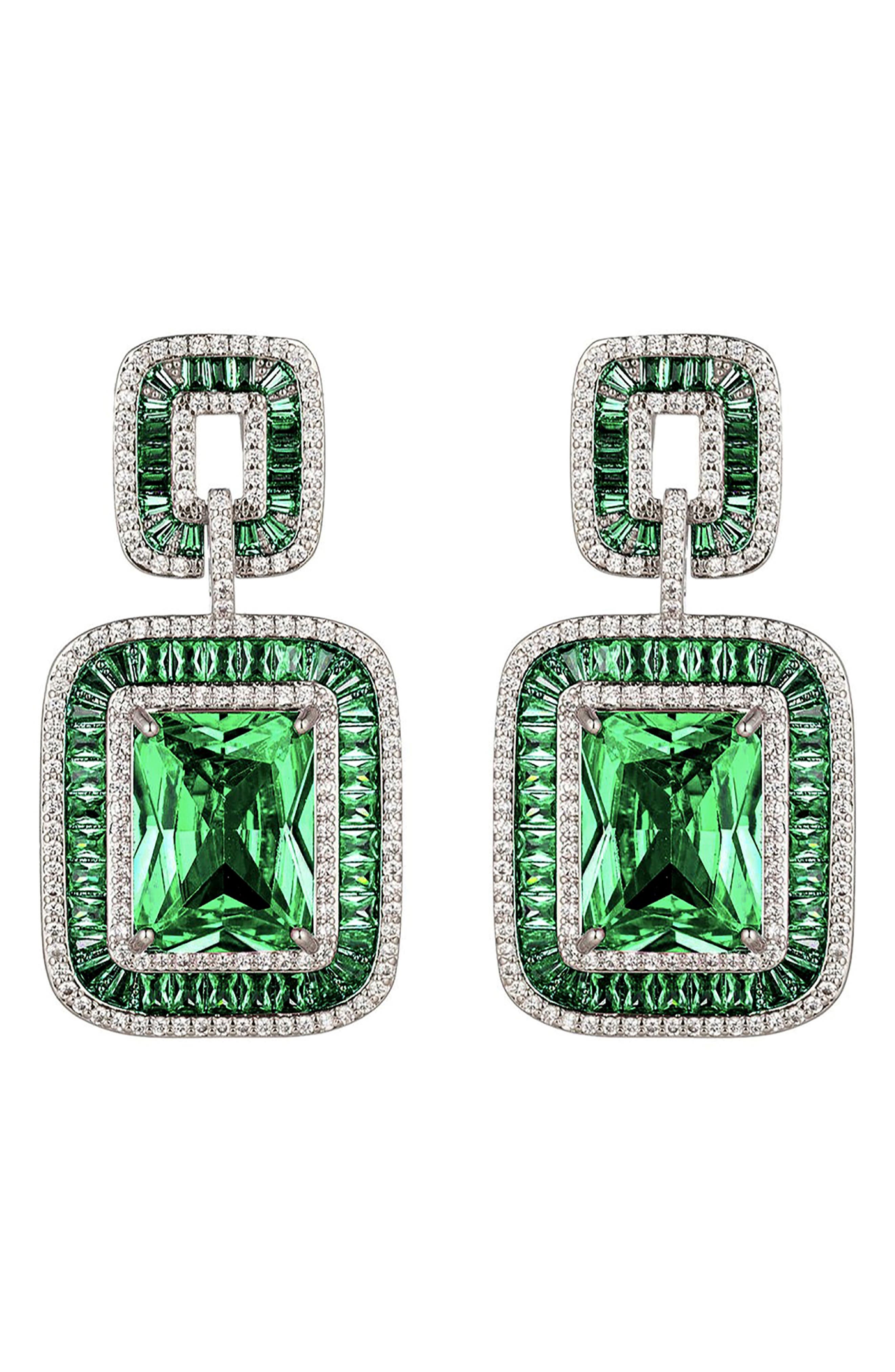 EYE CANDY LOS ANGELES Lea CZ Statement Drop Earrings