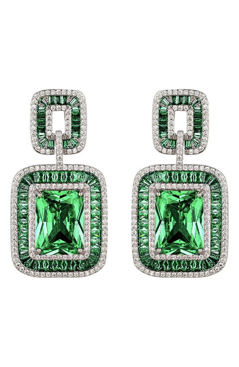 Lea CZ Statement Drop Earrings