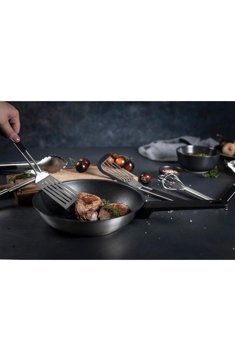 Kuhn Rikon Essential Softedge Thin Turner Spatula with Stainless Steel Blade, Non-Stick Safe Silicone Edge, Alternate, color, Silver