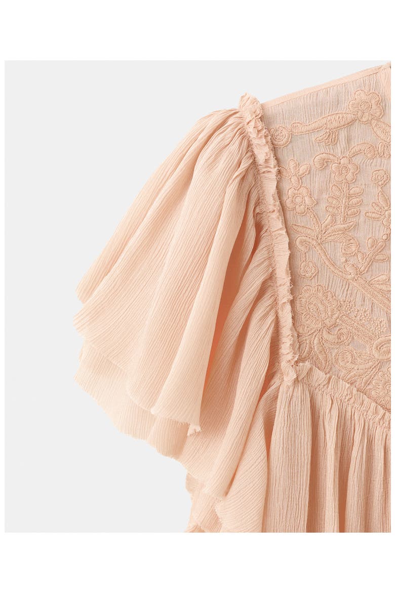 Ruffled Embroidered Blouse, Alternate, color, PINK