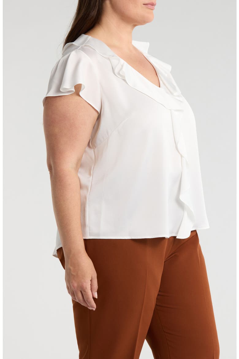 Ruffle Satin Top, Alternate, color, IVORY