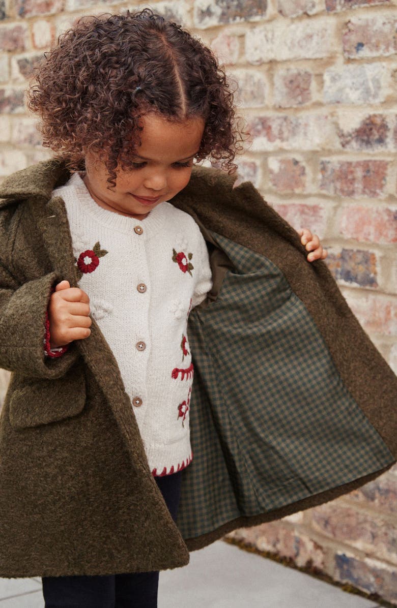 NEXT Kids' Hooded High Pile Fleece Coat, Alternate, color, Green