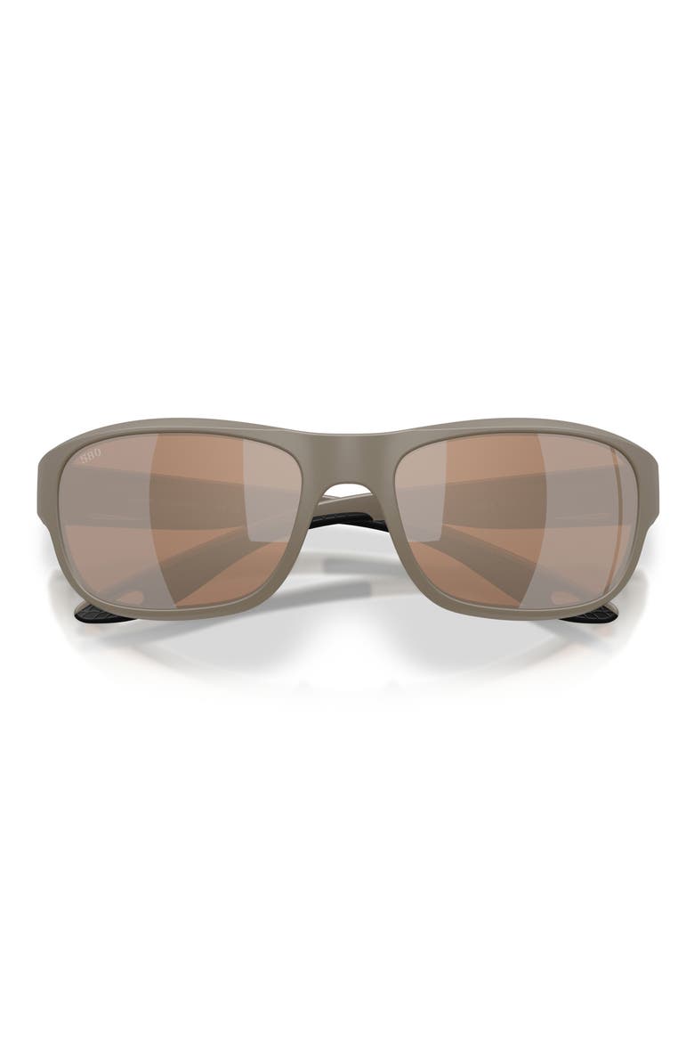 Clipperton 58mm Polarized Rectangular Sunglasses, Alternate, color, SAND / COPPER SILVER 580G