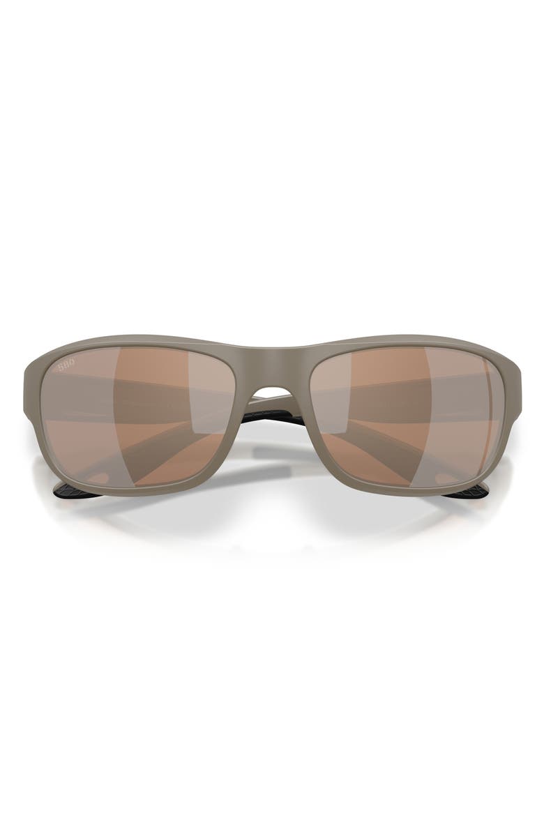 Costa Del Mar Clipperton 58mm Polarized Rectangular Sunglasses, Alternate, color, Sand / Copper Silver 580G