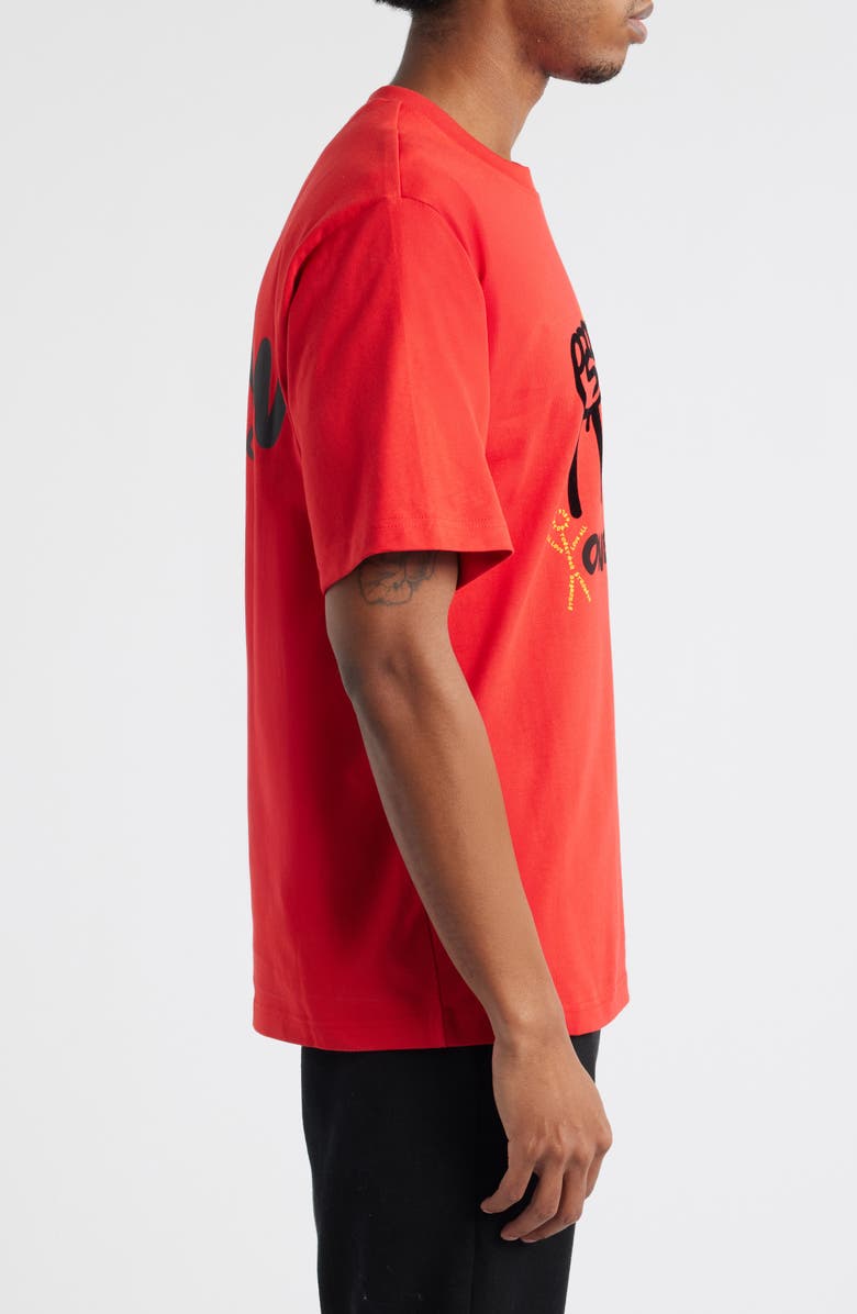 VIC GARCIA WORLD Human Race Cotton Graphic T-Shirt, Alternate, color, Poppy Red