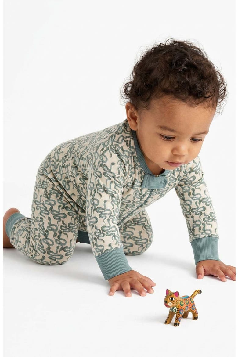 100% Organic Cotton Print Snug Fit Baby Pajamas, Alternate, color, Cozy Coils