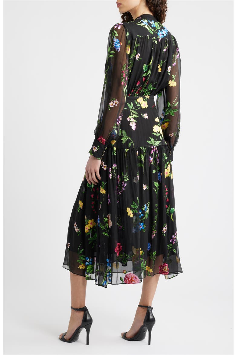 The Janice Floral Print Long Sleeve Dress, Alternate, color, NOIR DENIM GARDEN