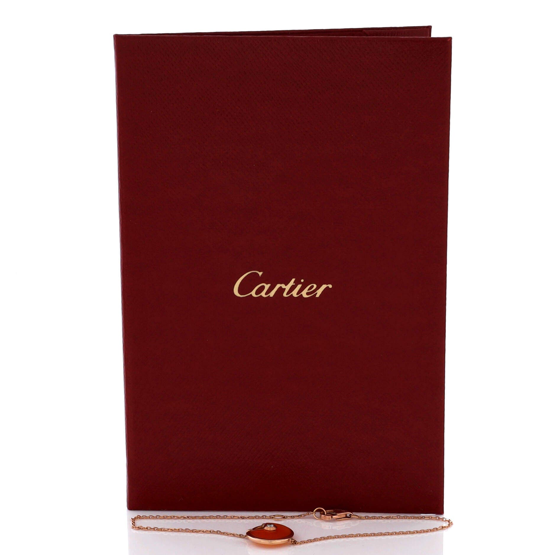 Amulette de Cartier Bracelet 18K Rose Gold with Diamond and Carnelian XS, Alternate, color, Metallic Gold