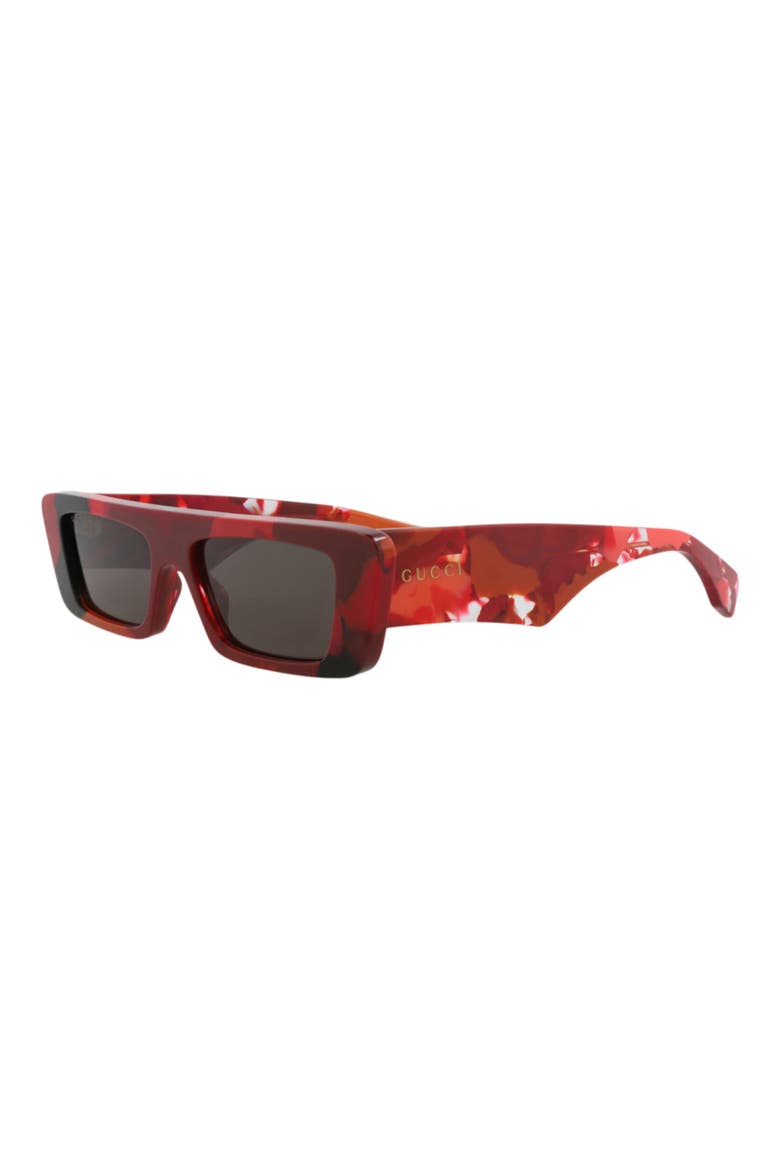 54mm Retangular Sunglasses, Alternate, color, RED RED GREY