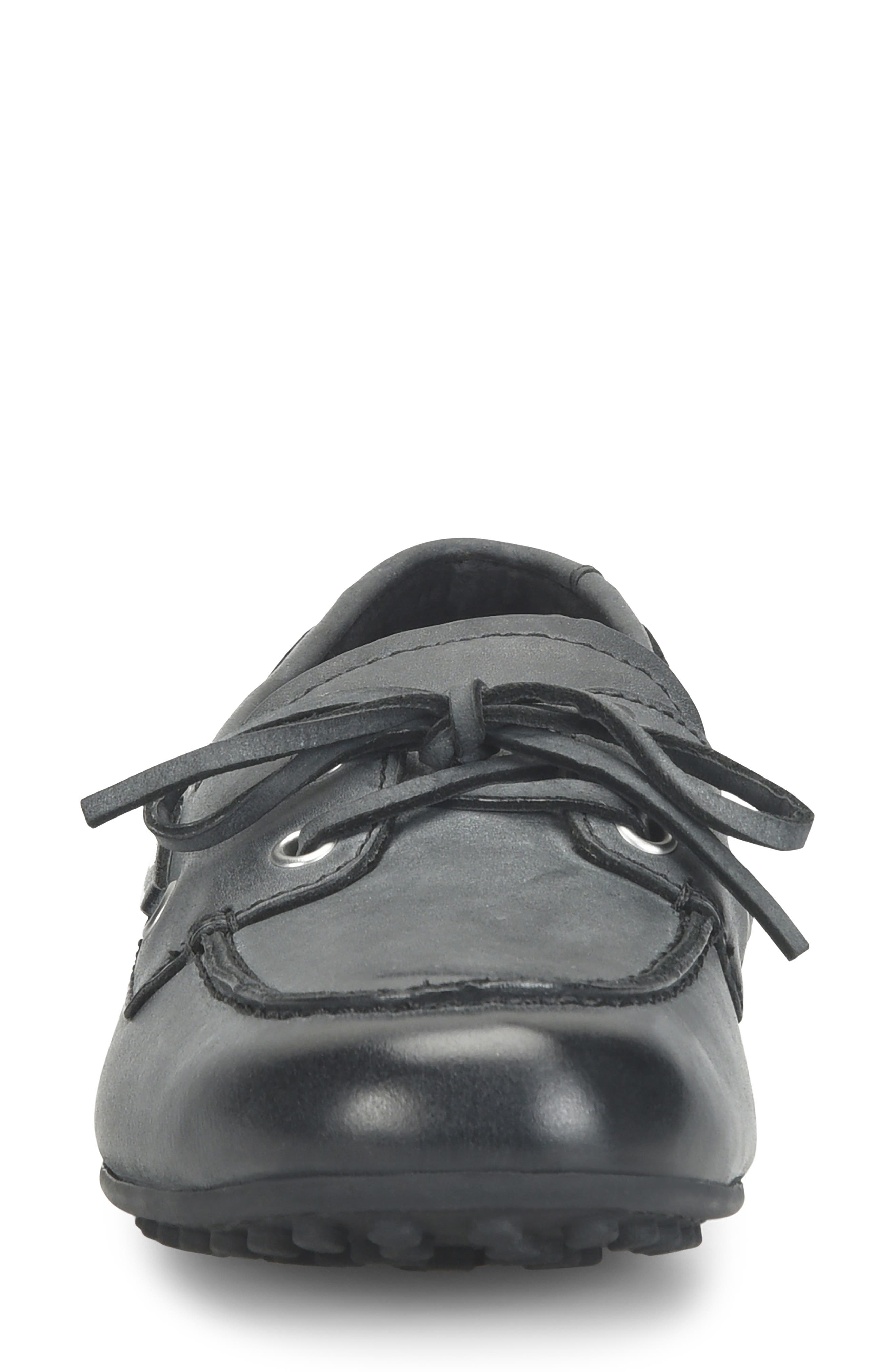 Børn Faye Boat Shoe, Alternate, color, Black Leather