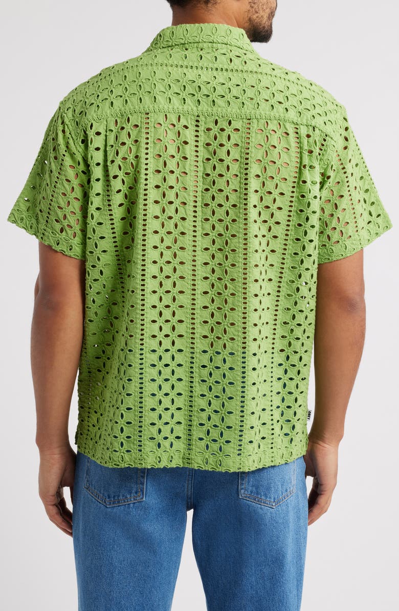 Obey Ayers Pointelle Cotton Camp Shirt, Alternate, color,