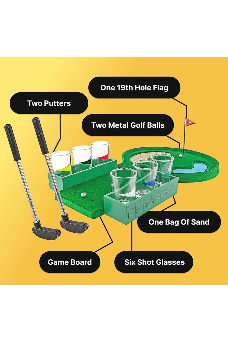 Table Golf, Shot Glass Drinking Party Game, Adult, Alternate, color, Multicolored
