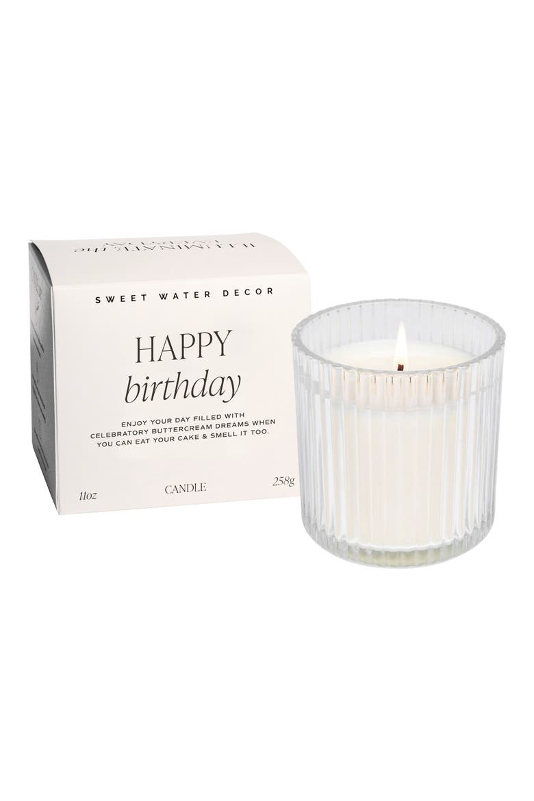 Happy Birthday Boxed Candle, Main, color, WHITE