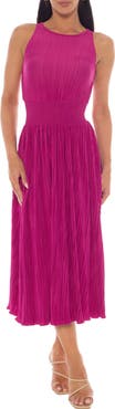 Marina Sleeveless Pleated Midi Dress