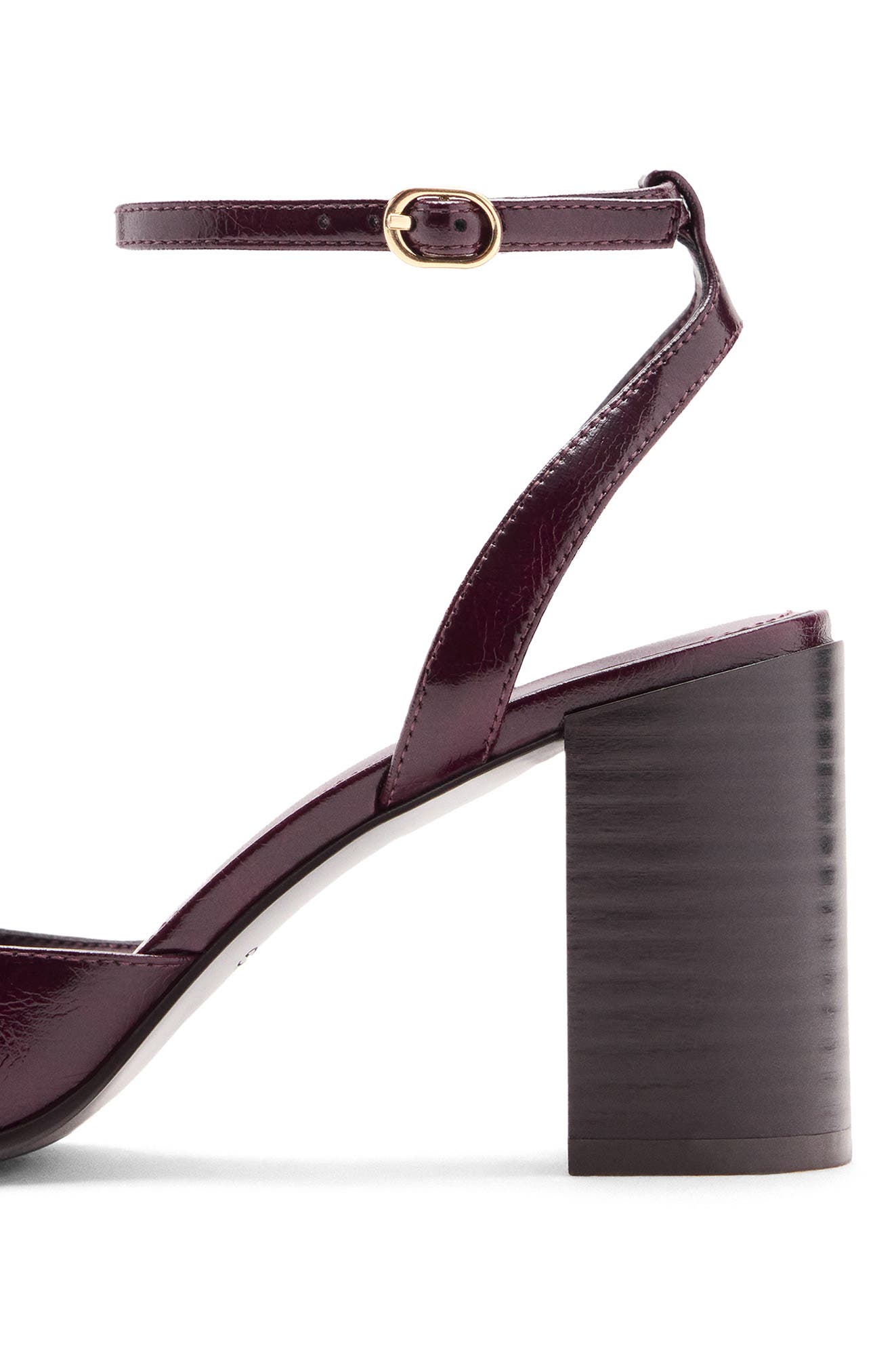 Campana Faux Leather Ankle Strap Pump, Alternate, color, BURGUNDY