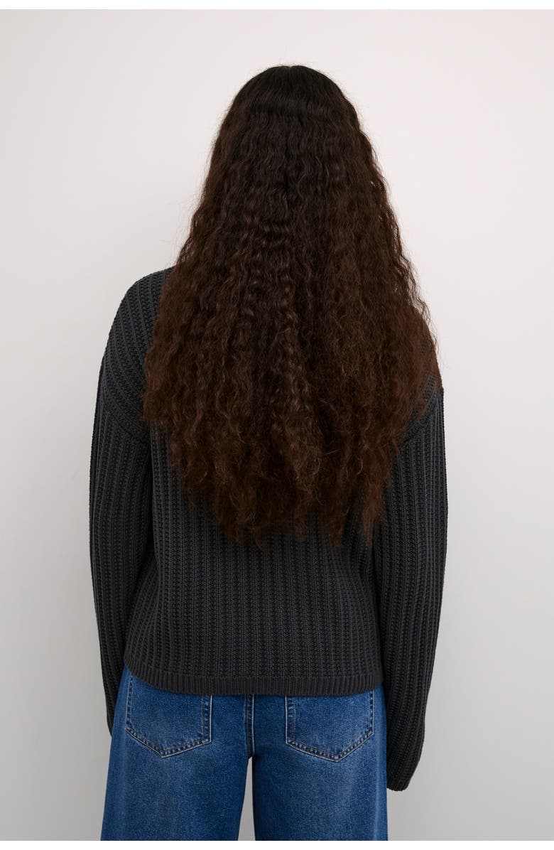 Kaffe KAbess Crew Neck Long Sleeve Pullover, Alternate, color, Black Oyster