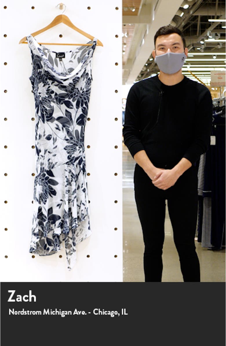 Floral Print Chiffon Asymmetrical Hem Dress, sales video thumbnail