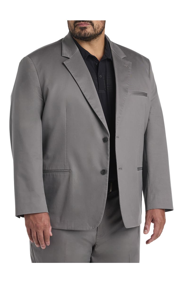 Oak Hill by DXL Big & Tall Tech Sport Coat, Main, color, Grey