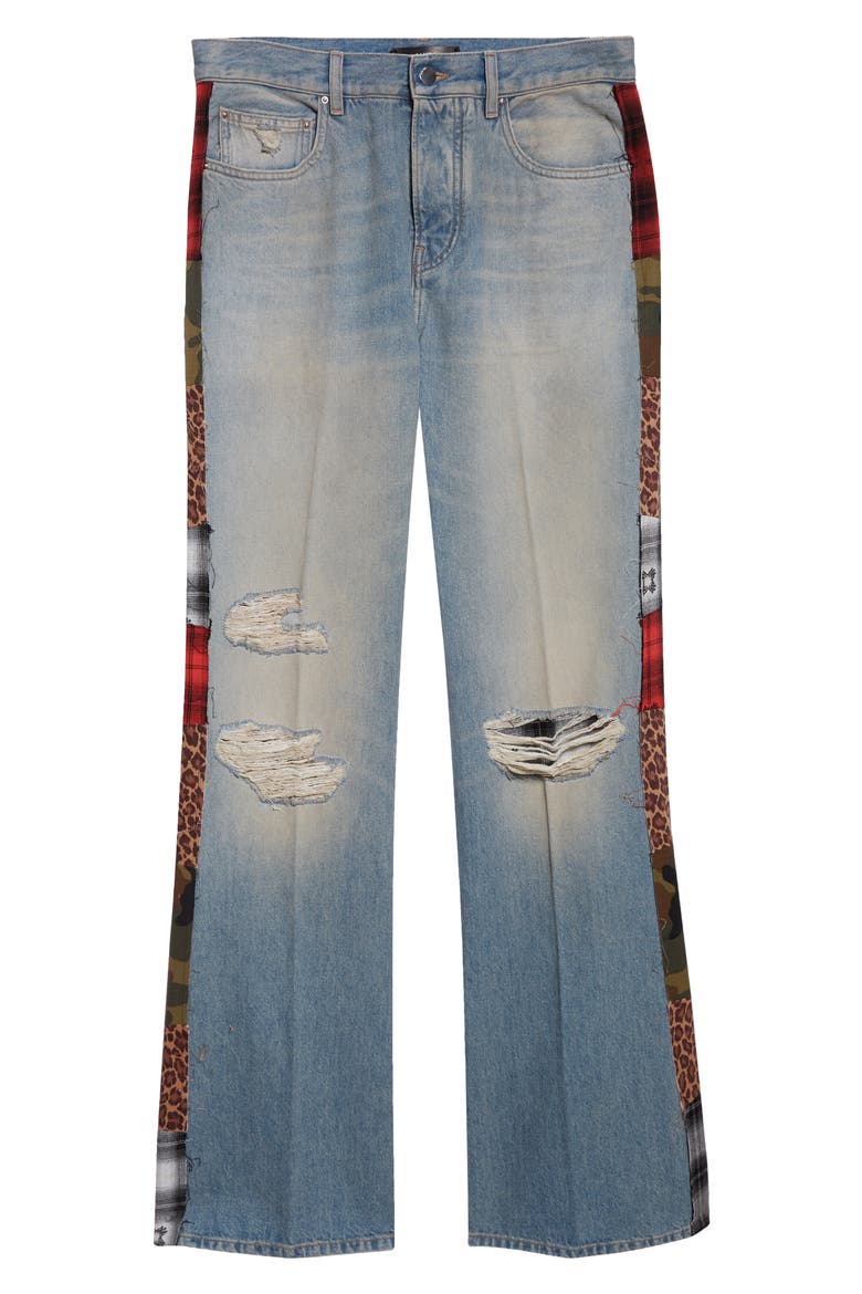 Patchwork Bootcut Jeans, Alternate, color, DRIFTWOOD BLUE