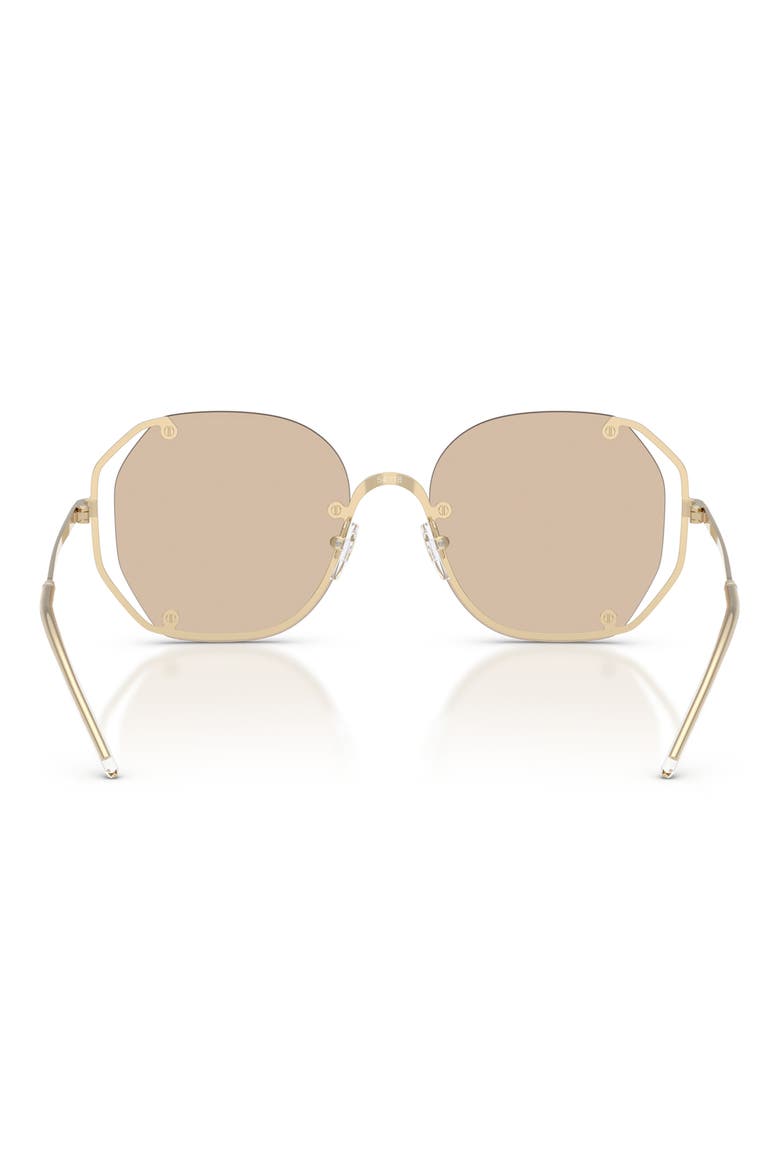54mm Irregular Sunglasses, Alternate, color, SHINY PALE GOLD/ LIGHT BROWN