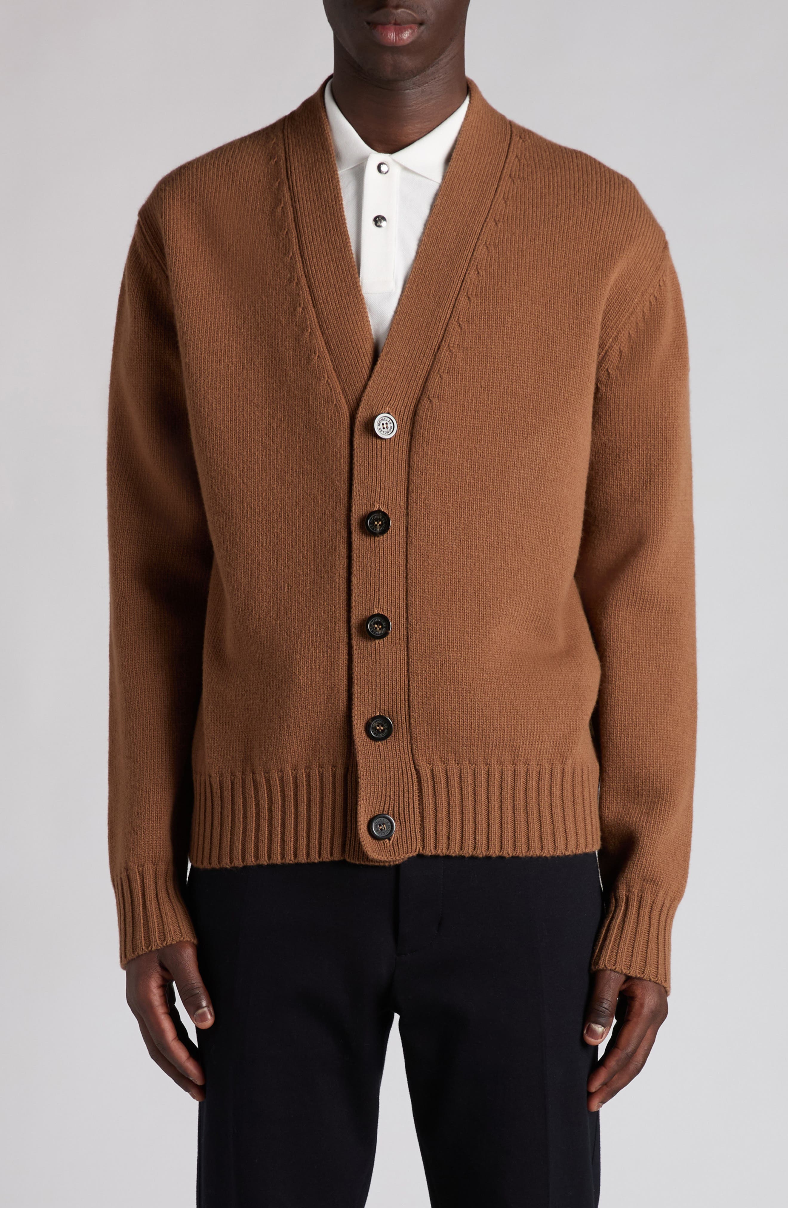 Logo Patch Virgin Wool Cardigan
