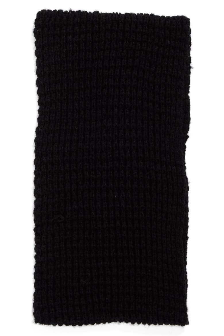 Waffle Knit Infinity Scarf, Alternate, color, BLACK