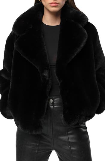 Miller Crop Recycled Polyester Pluche Faux Fur Coat