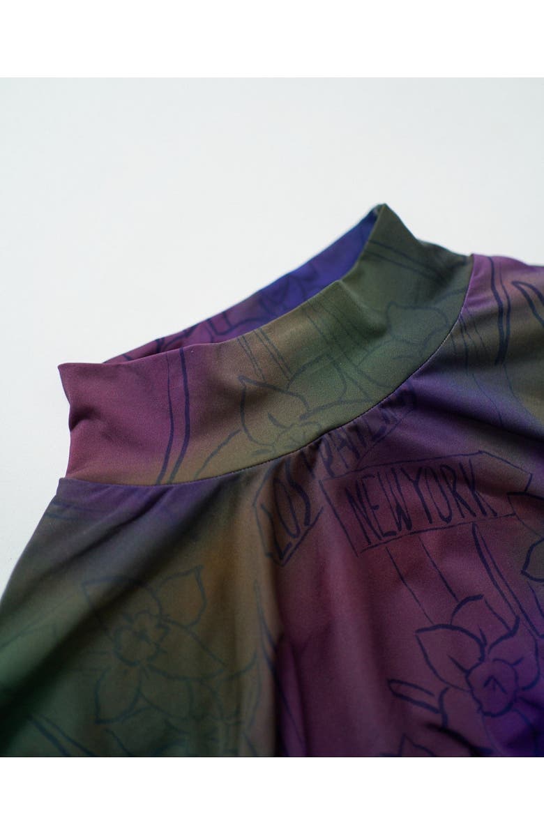 Lost Pattern NYC "Brooklyn" Mock Neck Long Sleeve Top, Alternate, color, Green