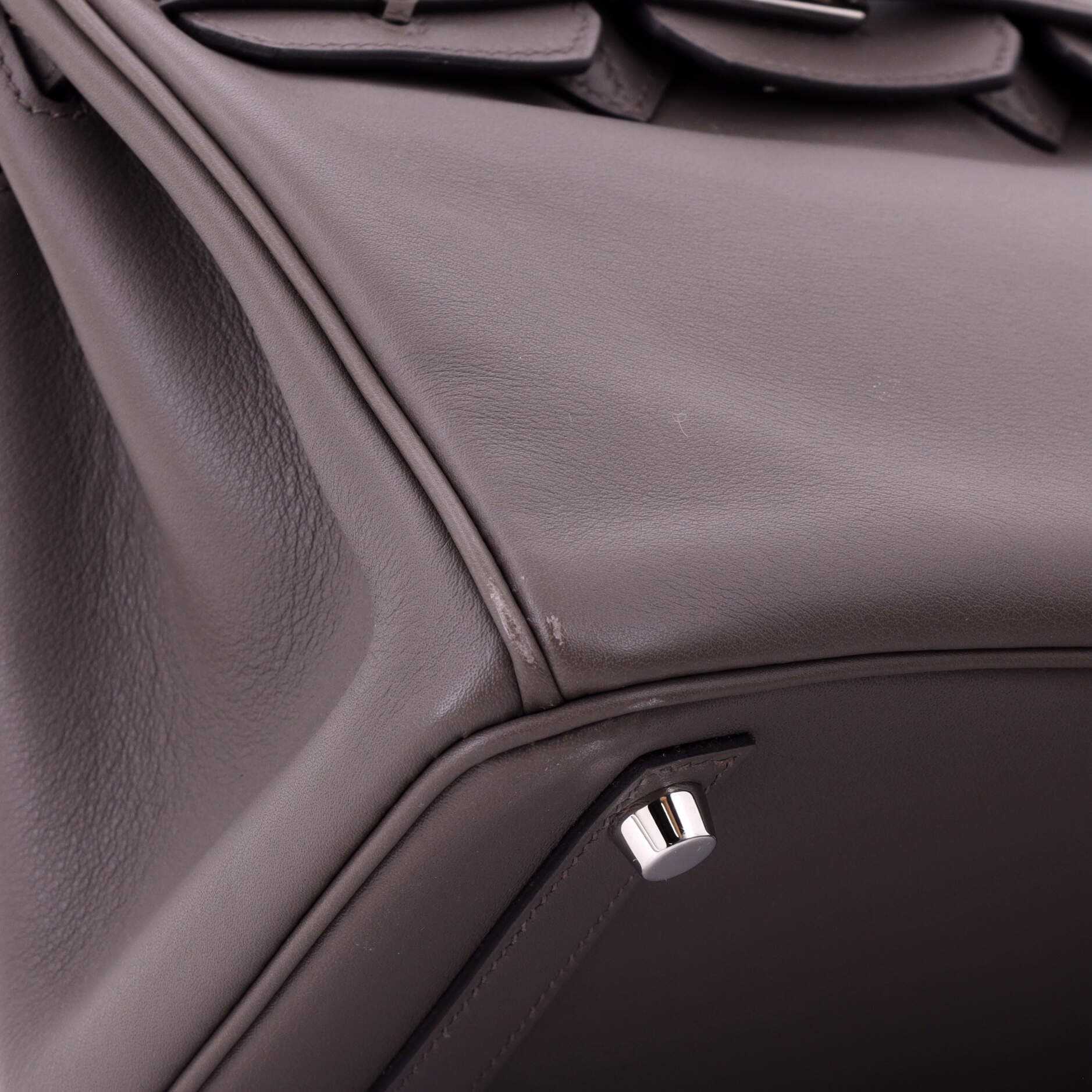 Pre-Owned Hermes Birkin Handbag Grey Swift with Palladium Hardware 25, Alternate, color, Etain