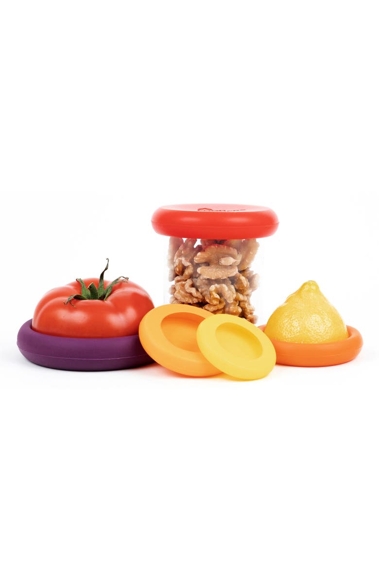 Food Huggers Set of 5 Assorted Silicone Food Savers, Main, color, Autumn Harvest