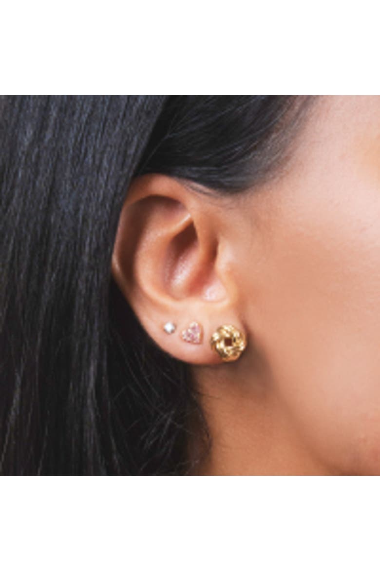 Polished Rope Knot Stud Earrings, Alternate, color, Yellow Gold