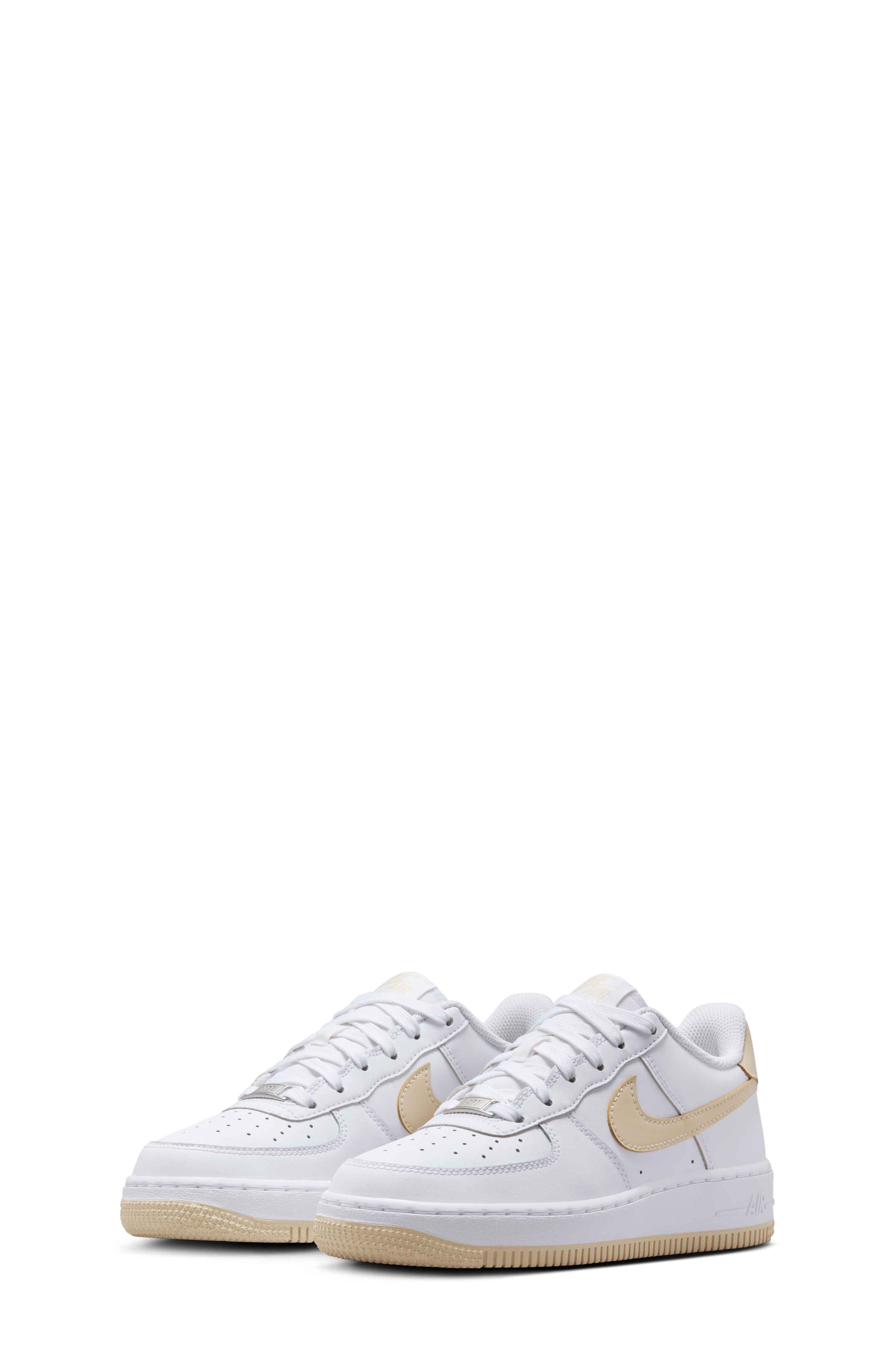 Kids' Air Force 1 Sneaker, Main, color, 118 WHITE/LT KHAKI-WHITE