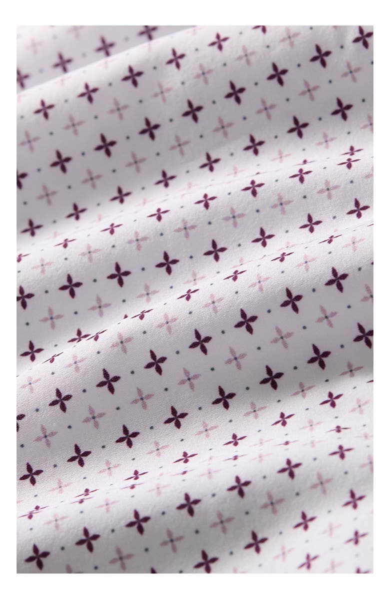 Mizzen+Main Leeward Trim Fit Print Performance Button-Up Shirt, Alternate, color, Eggplant Hatch Mark