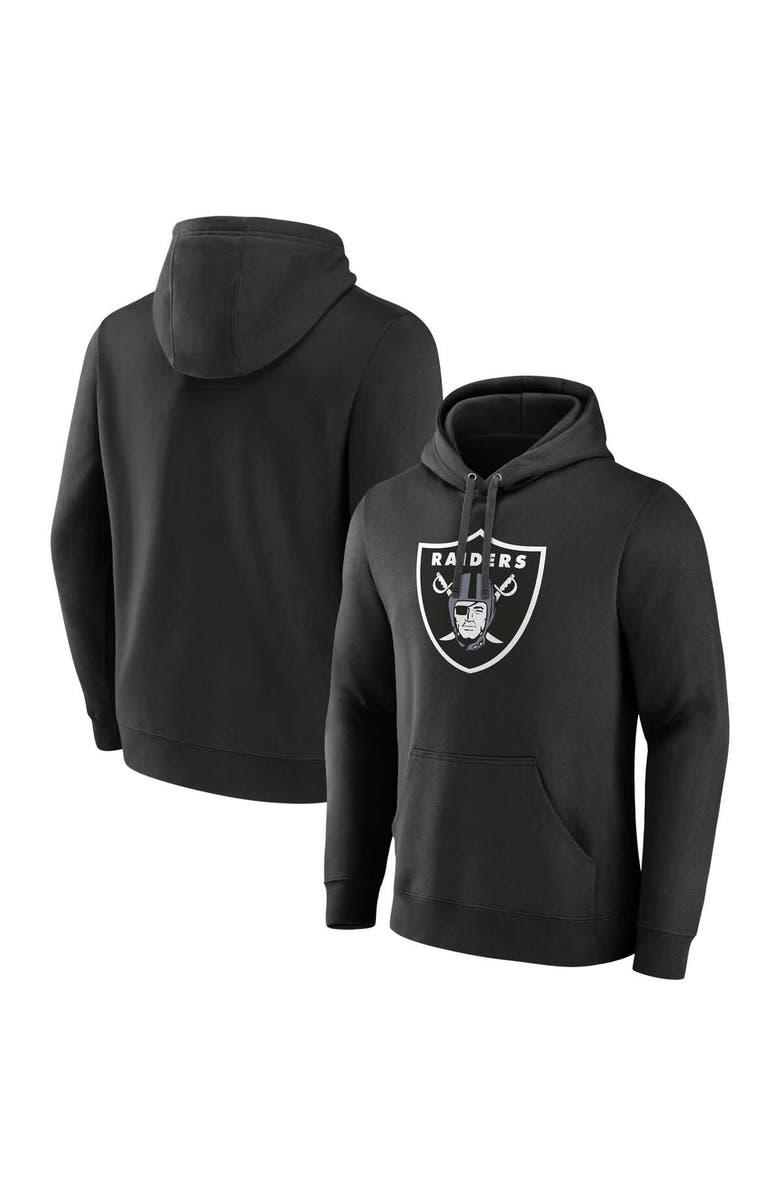 FANATICS Men's Fanatics Black Las Vegas Raiders Primary Logo Fleece Pullover Hoodie, Main, color, Black