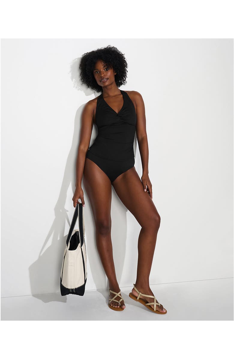 Lands' End Twist Halter Tankini Top, Alternate, color, Black