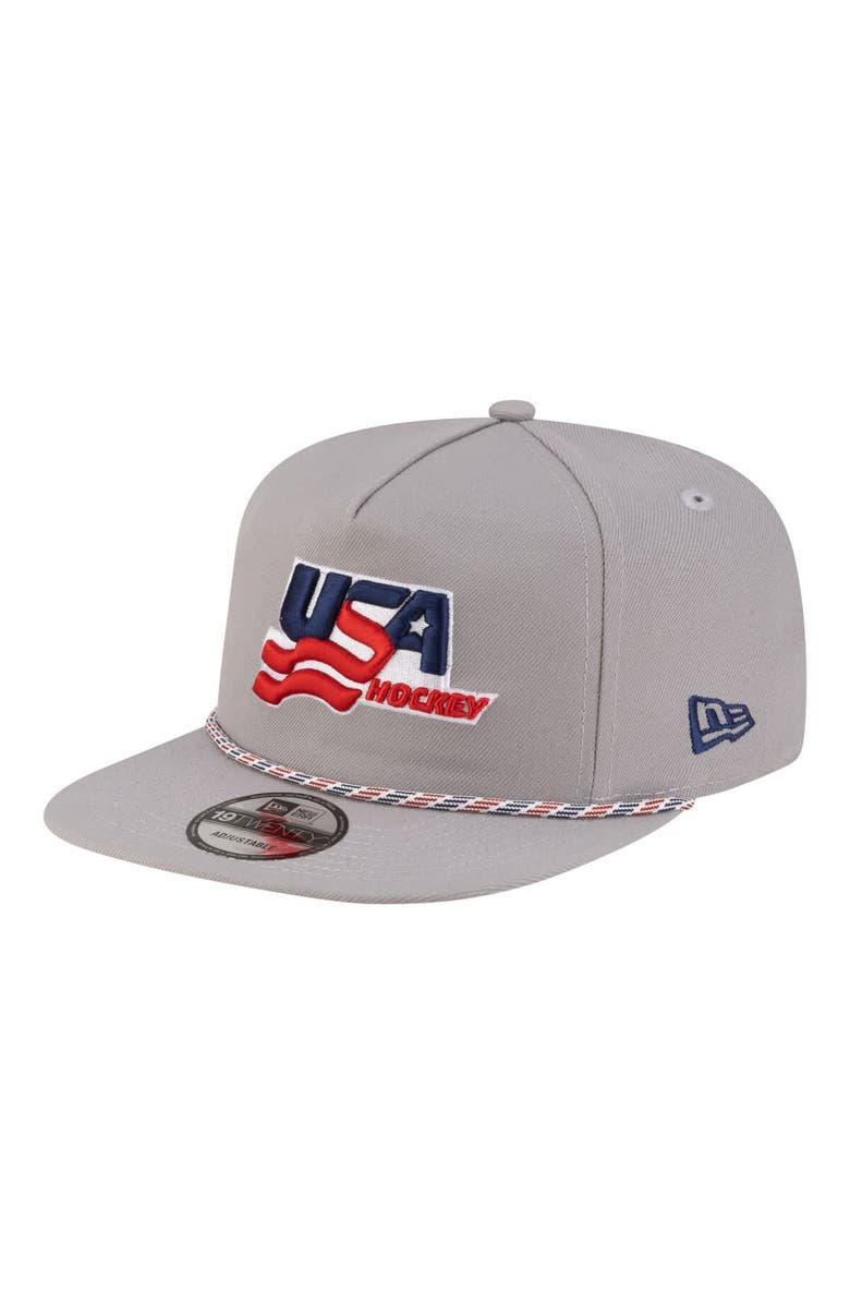 New Era Men's New Era Gray US Hockey Rope 19TWENTY Adjustable Hat, Main, color, Gray