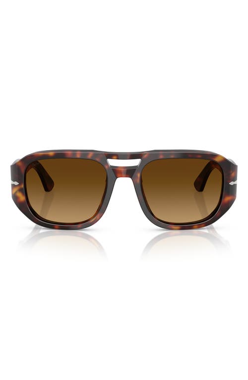 Persol Vincent 53mm Pilot Sunglasses in Havana/light Brown Dark Brow at Nordstrom
