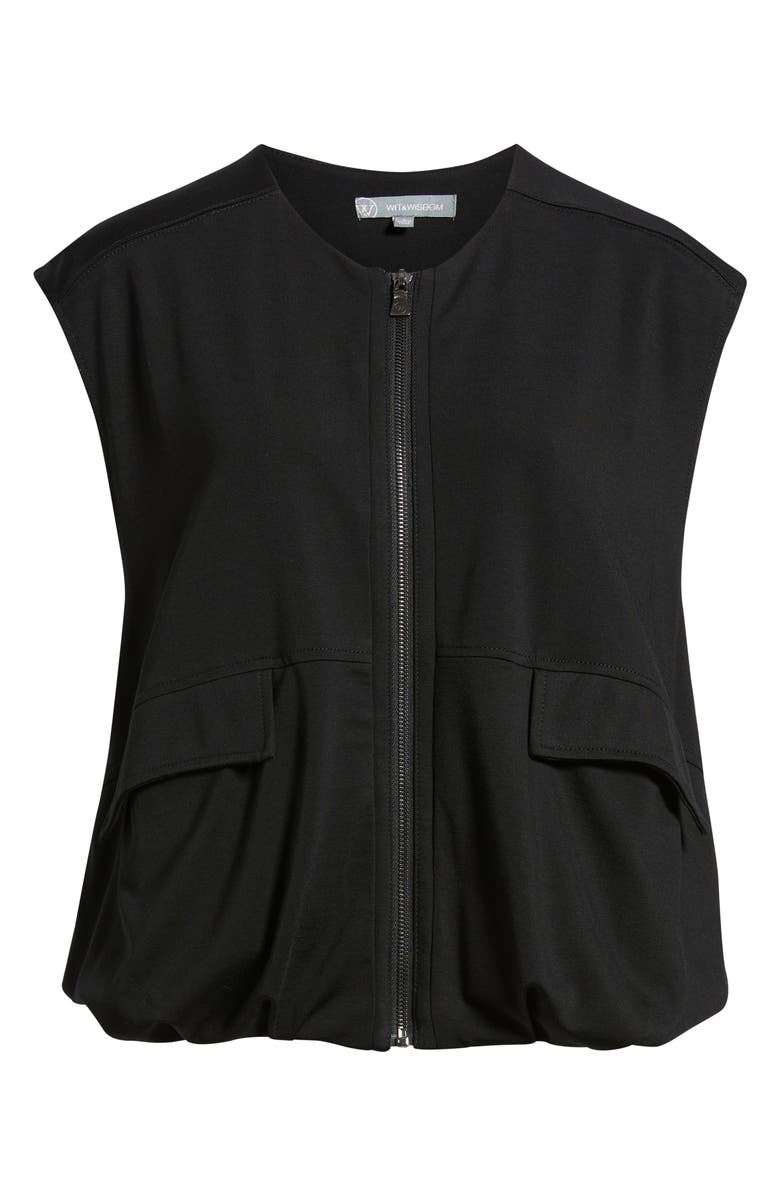 Wit & Wisdom Knit Zip-Up Vest, Main, color, Black
