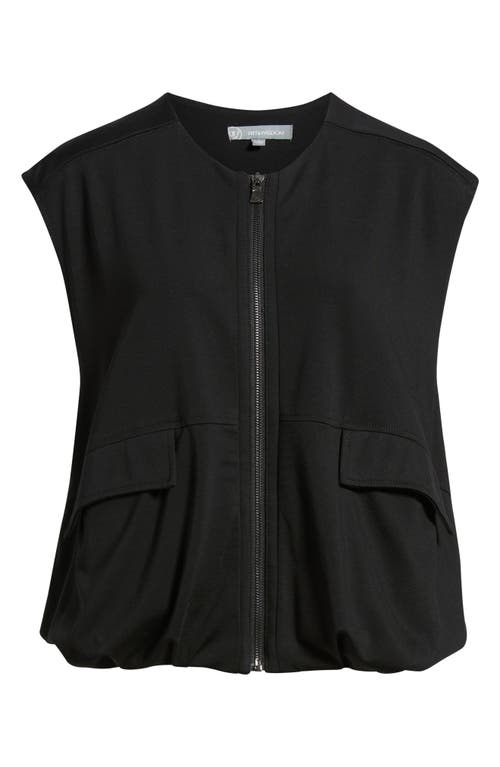 Wit & Wisdom Knit Zip-up Vest In Black