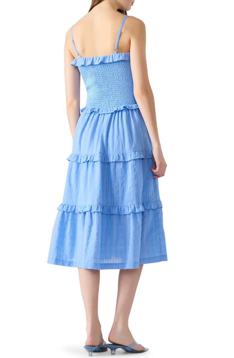 Steve Madden Nash Tiered Cotton Sundress, Alternate, color, Aurora Blue