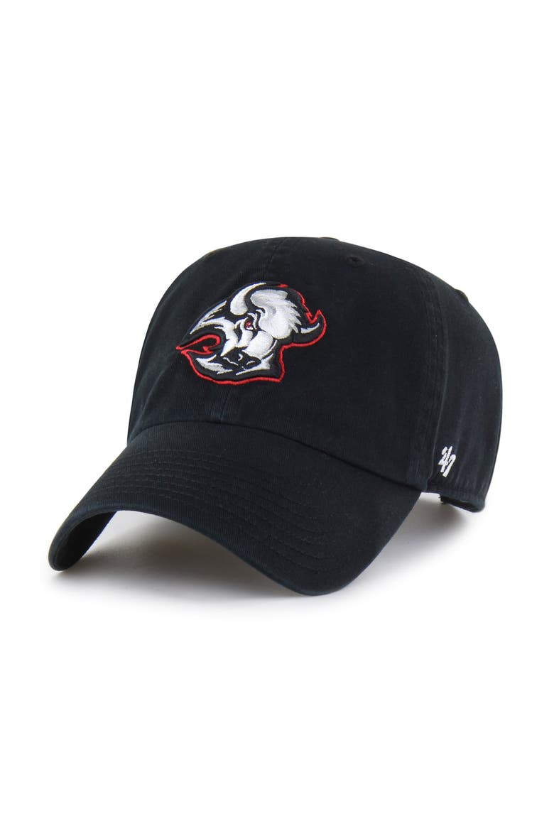 Men's '47  Black Buffalo Sabres Logo Clean Up Adjustable Hat, Main, color, Black