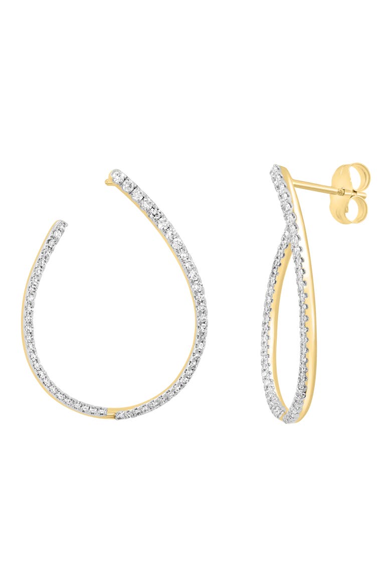 Diamond Two-Tone Stud Earrings, Main, color, GOLD