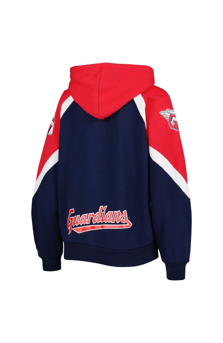 STARTER Women's Starter Navy/Red Cleveland Guardians Hail Mary Full-Zip Hoodie, Alternate, color, Navy