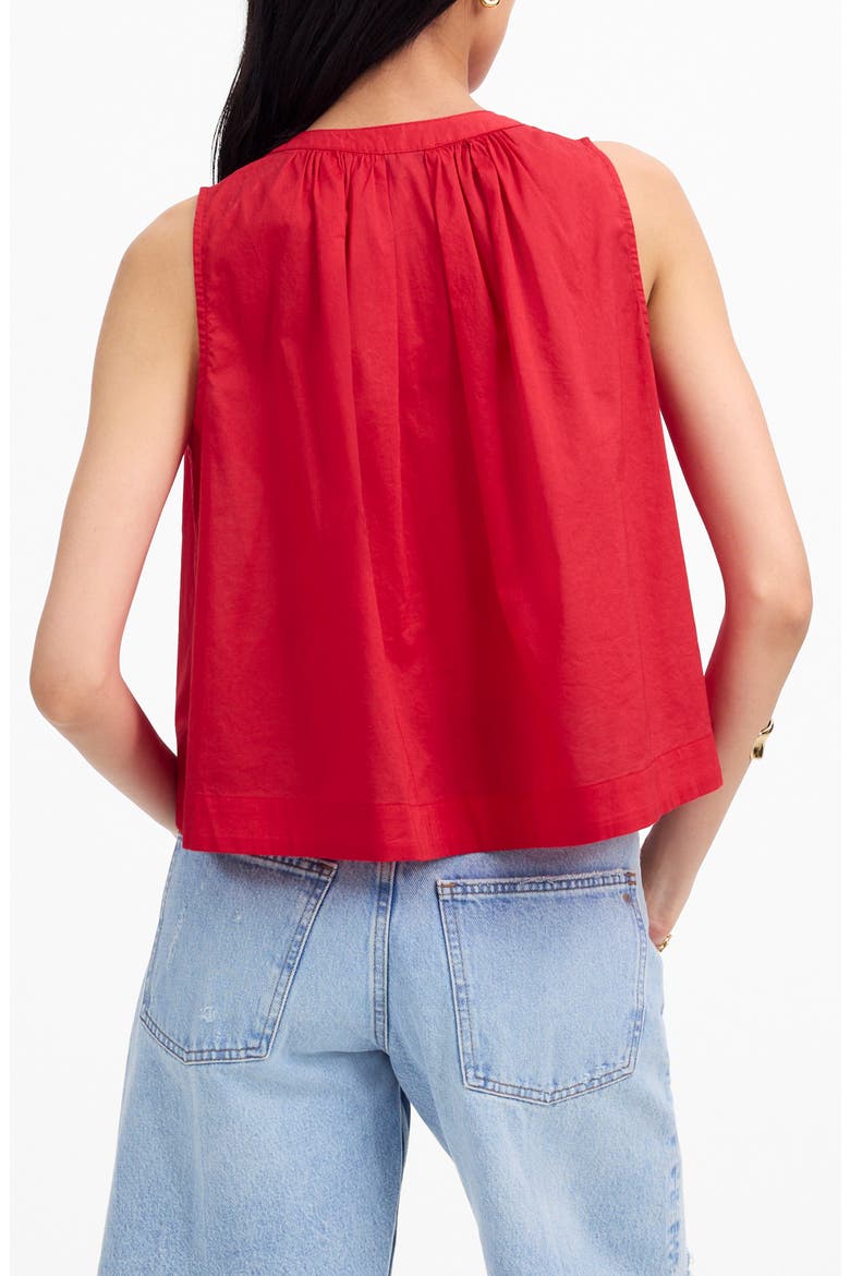 Cotton Button-Up Tank Top, Alternate, color, WATERMELON