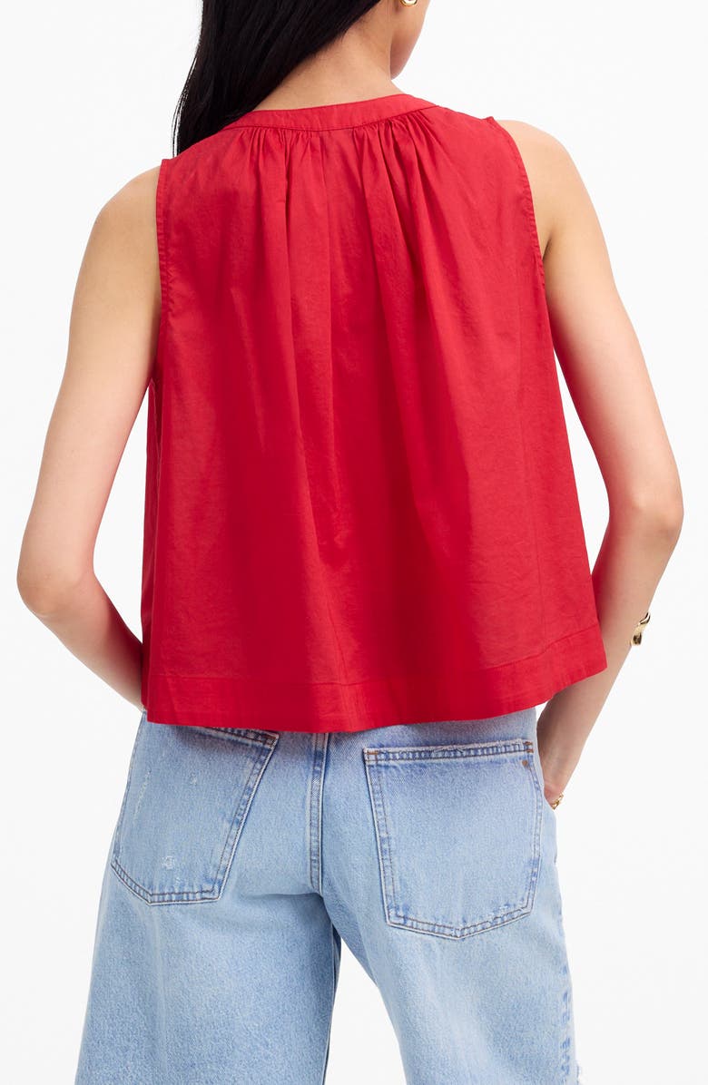 Madewell Cotton Button-Up Tank Top, Alternate, color, Watermelon
