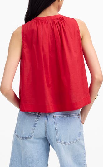 Cotton Button-Up Tank Top