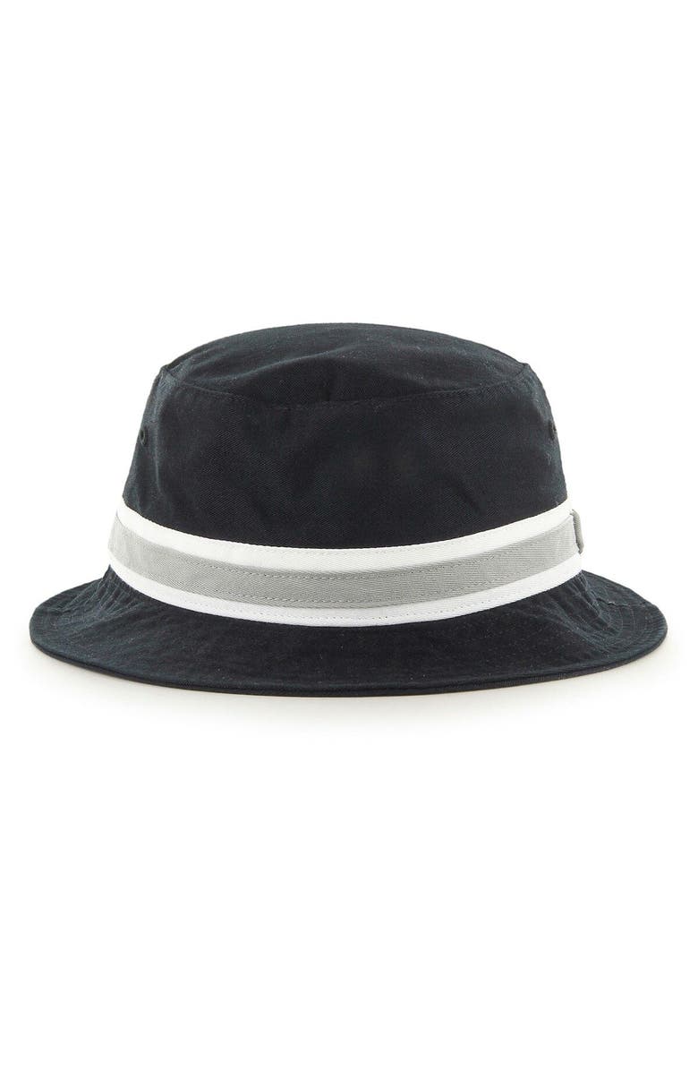 '47 Men's '47 Black Las Vegas Raiders Striped Bucket Hat, Alternate, color,